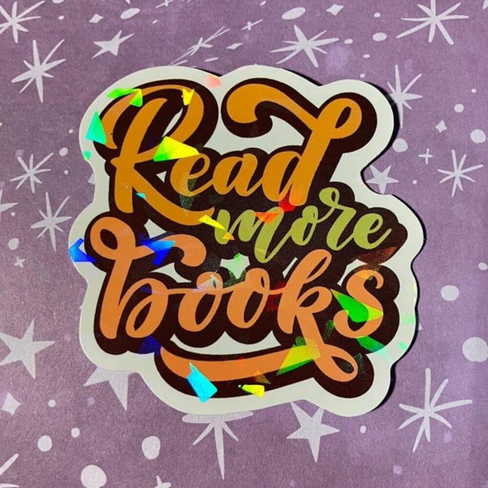 😍10/$10😍  Read More Books Holographic Waterproof Bookish Sparkle Sticker